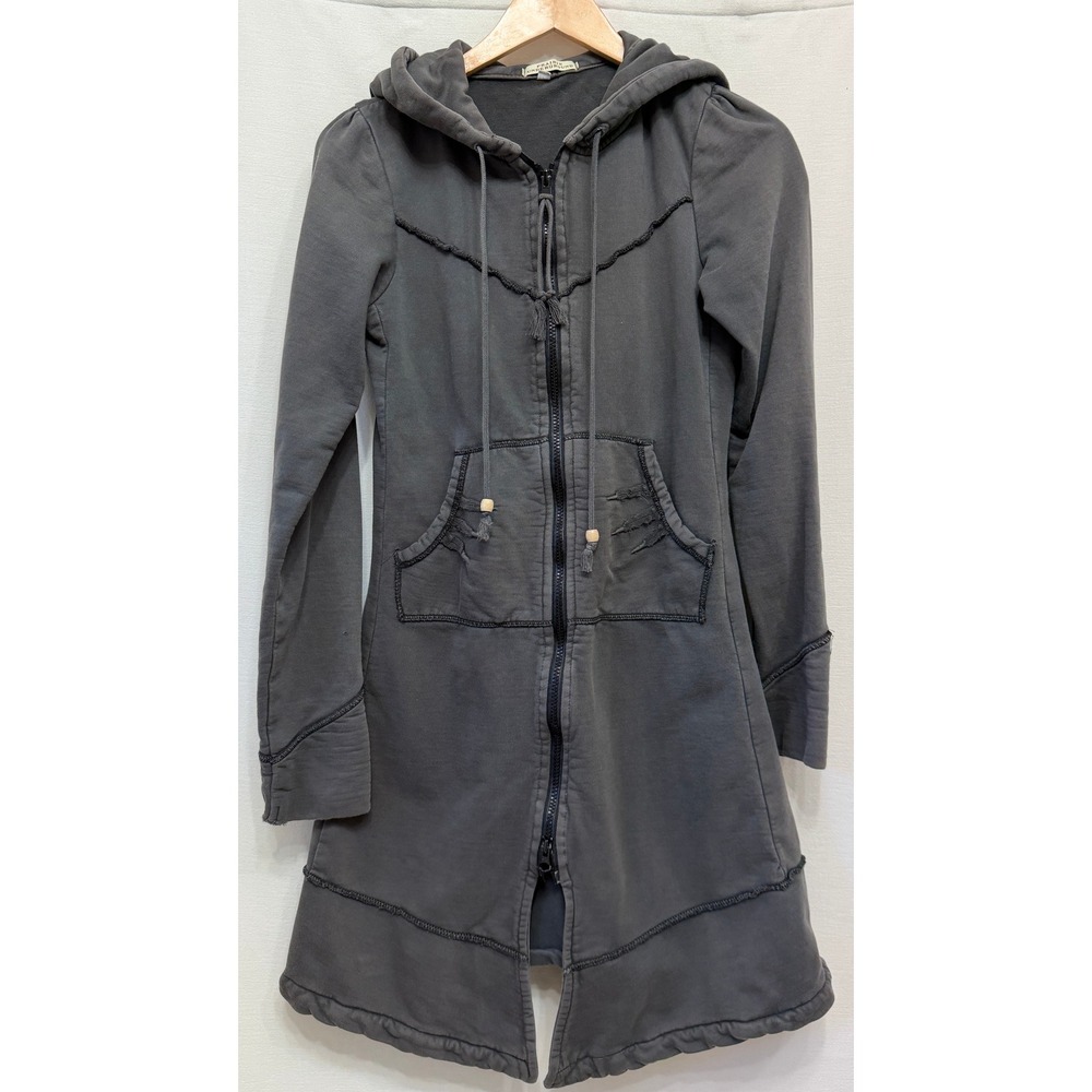 Prairie Underground Womens Cloak Hoodie Gray Organic Cotton Sweatshirt Jacket S